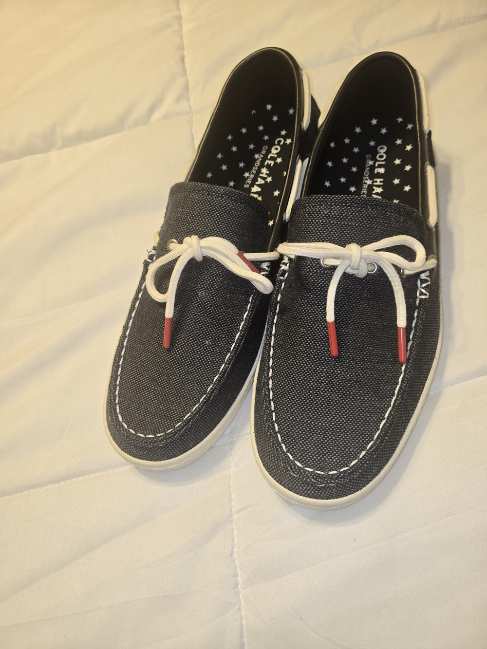 Cole Haan Men's Navy Canvas Boat Shoes